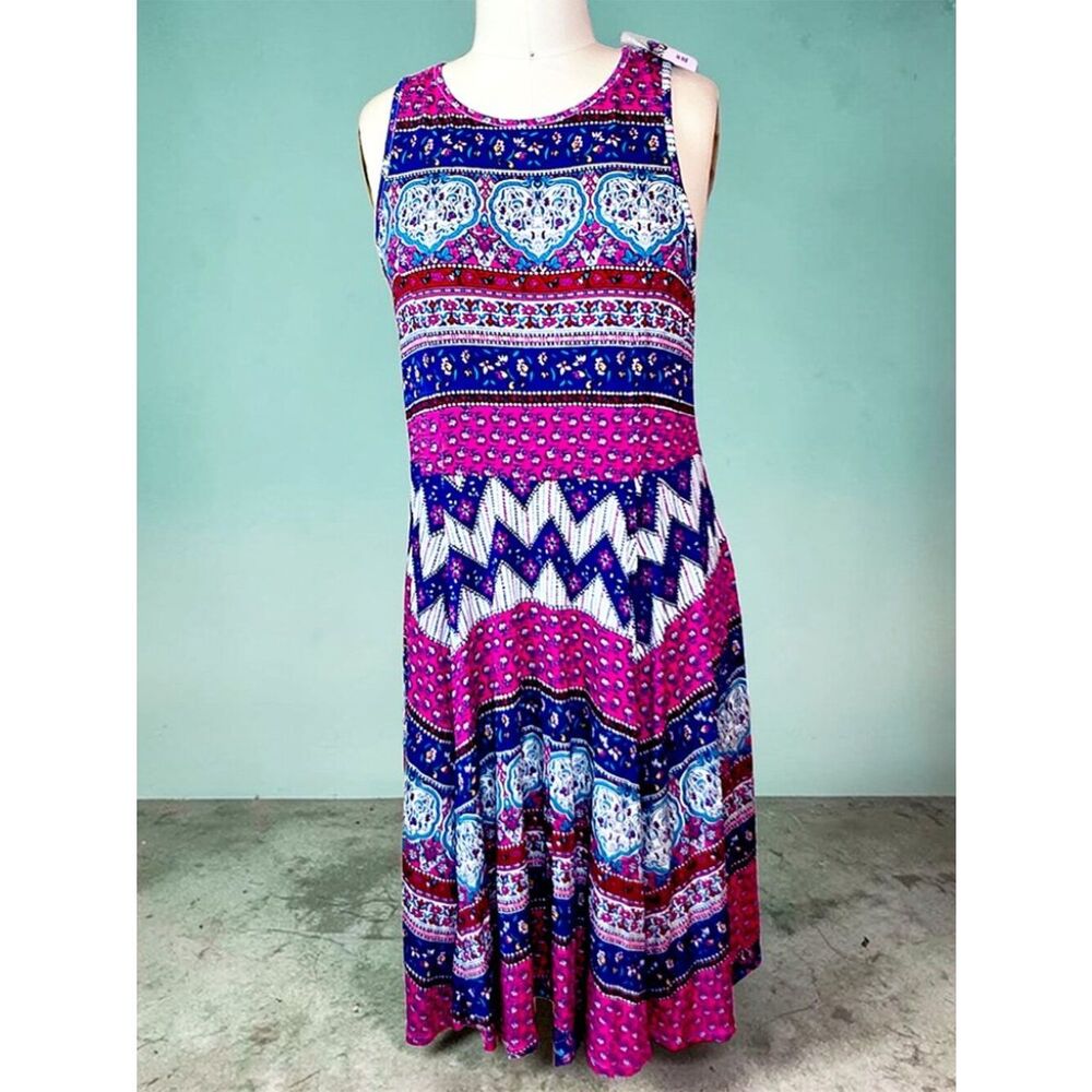 Torrid Flowy Dress Size 1 Multicolor Stretch Casual Summer NWT